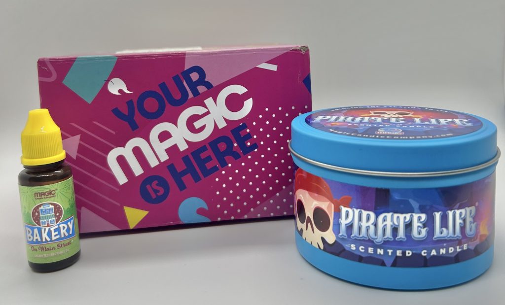 Magic Candle Company products. Disneyland bakery on Main Street Disney diffuser oil, Disneyland Pirates of the Caribbean DIsney candle.